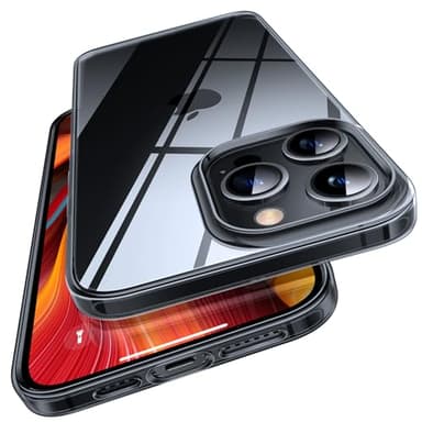 TORRAS Crystal Clear for iPhone 16 Pro Max Case, [Anti-Yellowing][Military-Grade Protection], Slim Translucent Anti-Scratch Back, Soft Bumper, Non-Slip Protective Phone Cover, Translucent Black 6.9" - Image 1