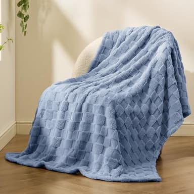 Bedsure GentleSoft Twin Blanket for Bed Ashley Blue - Super Soft Cozy Blankets for Women Men Girls, Cute Fuzzy Fleece Throws for Bedroom Couch, 60x80 Inches - Image 8