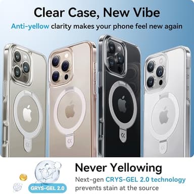 CASEKOO Ultra Magnetic Stand for iPhone 16 Pro Case Clear [Compatible with MagSafe] [16FT Military-Grade Protection] Transparent Slim Phone Ring 16 Pro Phone Cover 6.3 inch, Clear - Image 2