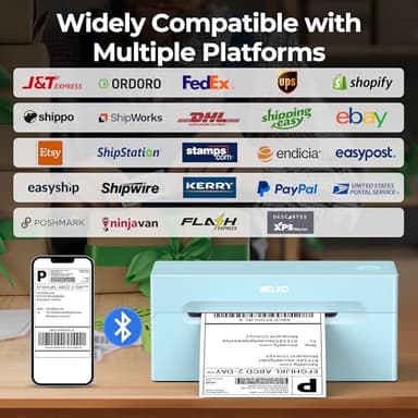 Nelko Bluetooth Thermal Shipping Label Printer, 4x6 Shipping Label Printer for Shipping Packages, Support Android, iPhone and Windows, Widely Used for Amazon, Ebay, Shopify (Blue) - Image 5