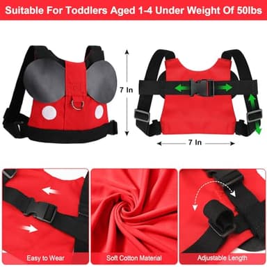 Accmor Toddler Leash Harness, Child Harness Baby Leash + Anti-Lost Wrist Link, Cute Kids Harness with Walking Assistant Strap Belt Tether for 1-5 Years Boys and Girls to Zoo or Mall - Image 2