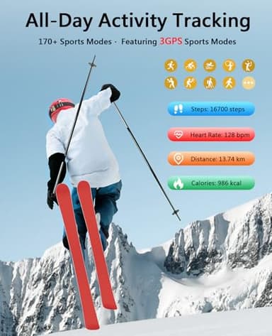 Smart Bracelet for Men Women, Health Activity Fitness Trackers, 24/7 Continuous Heart Rate/Blood Pressure/HRV/Stress Monitor, 24H Sleep Tracker, 170+ Sports Modes Smart Wristband with Free APP 2 Bands - Image 4