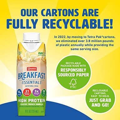 Carnation Breakfast Essentials High Protein Ready-to-Drink, Classic French Vanilla, 8 FL OZ Carton (Pack of 24) - Image 6
