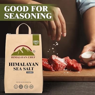Himalayan Chef Sea Salt, Coarse Grain, 640 Ounces Mineral Salt, Pure & Natural Sun Dried Sea Salt, Unrefined, Gluten Free, Grinder Refill Sea Salt, 320 Ounce/Each (Pack of 2) - Image 8