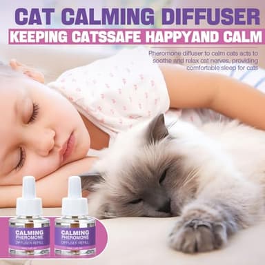 Cat Pheromones Calming Diffuser Refill 6 Pack Multicat Pheromone Diffusers Refills Relieve Anxiety Stress Reduce Spraying Fighting and Scratching for Cats Calm 48ml Fit All Common Diffusers Plug In - Image 3