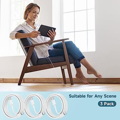 chcela 60W USB C to USB C Cable [3Pack] iPhone 17 16 15 Fast Charging Cable,6ft Long USB-C to USBC Power Cord for iPhone 17 Air/16/15 Pro Plus Pro Max,MacBook Pro Air/iPad Pro 12.9/11,AirPods 4(White) - Image 7