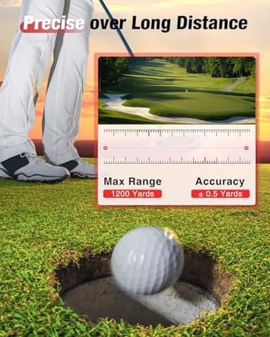 Range Finder Golf Rangefinder with Slope - 1200 Yards Laser Range Finder with Flag Lock, Vibration, 7X Magnification, Rechargeable with Magnetic Mount – Ideal Golf Accessories for Golfers & Hunting - Image 6
