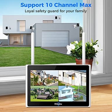 Hiseeu Solar Security Camera Outdoor, 4PCS 4MP Wireless Security Camera System with 10in LCD, 2-Way Audio, PT 360°, Night Vision, Motion Detection, 2.4G WiFi, No Subscription fee - Image 7