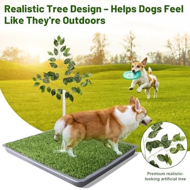 Grass Pee Pads for Dogs, 2 Pack Dog Grass Pad with Tray Washable Artificial Turf, Replaceable Pee Pad for Small, Medium, Large Pet, 26"x26" Grey Tray - Image 3