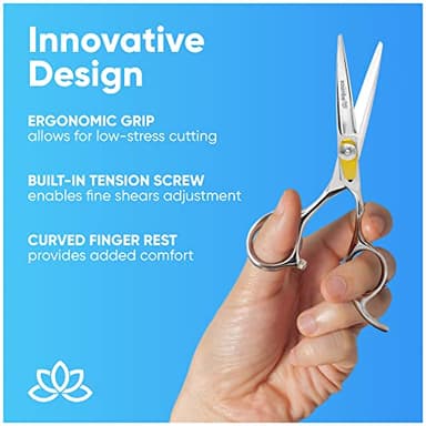 Equinox Professional Razor Edge Series Barber Hair Cutting Scissors - Japanese Stainless Steel Salon Scissors - 6.5” Overall Length - Fine Adjustment Tension Screw - Premium Shears for Hair Cutting - Image 5