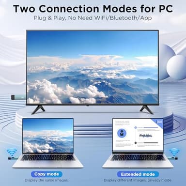 2025 Upgraded Wireless HDMI Transmitter and Receiver, LED Display, 4K Decode 1080P@60Hz Ultra HD Video Output, Plug&Play 5G+2.4G for Video and Audio to Monitor from PC/Projector/TV Box - Image 4