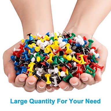 400Pcs Push Pins, Thumb Tacks for Bulletin Board, Stick Pins Thumb Tacks for Cork Board Wall Hangings, Office Tacks Color Pins for Desk Decor Organization (Assorted Colors) - Image 4
