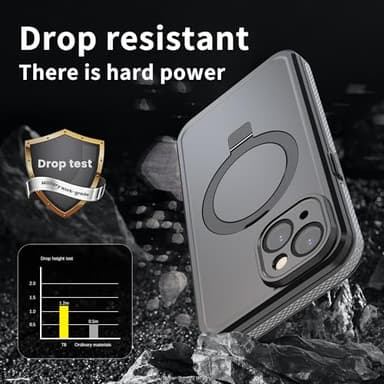 Oterkin Magnetic for iPhone 15 Case Waterproof,[Compatible with MagSafe][Full Body Protection][Military Rugged] Phone Case with Built-in [Invisible Foldable Stand & Screen Protector] (Blue) - Image 3