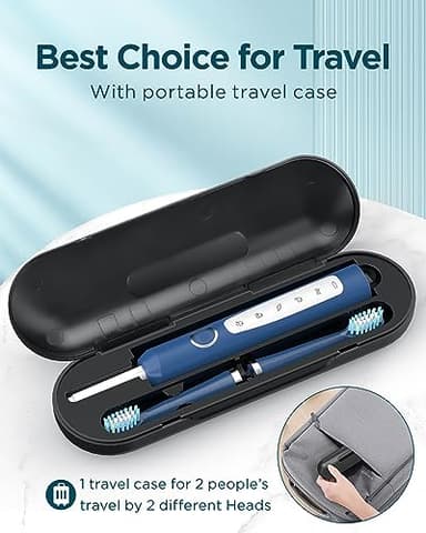 Rtauys Sonic Electric Toothbrush for Adults - Rechargeable, 41,000 Vibrations per Minute, Teeth Whitening, 8 Brush Heads, 24 Months of Usage, Blue - Image 7