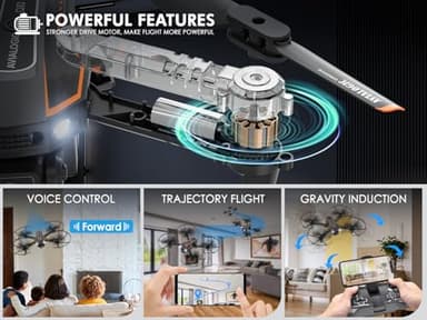 AVIALOGIC Mini Drone with Camera for Kids, Remote Control Helicopter Toys Gifts for Boys Girls, FPV RC Quadcopter with 1080P HD Live Video Camera, Altitude Hold, Gravity Control, 2 Batteries, Black - Image 4