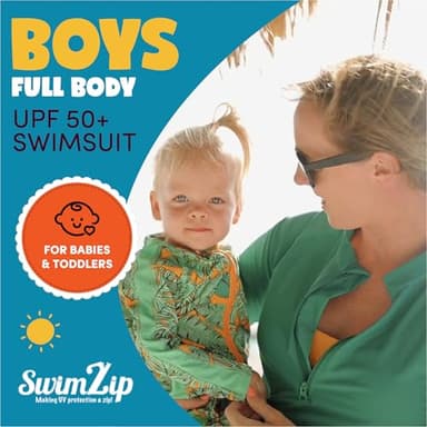SwimZip Boys' Long-Sleeve UPF 50+ Swimsuit for Baby, Toddler, & Little Boys - Image 5