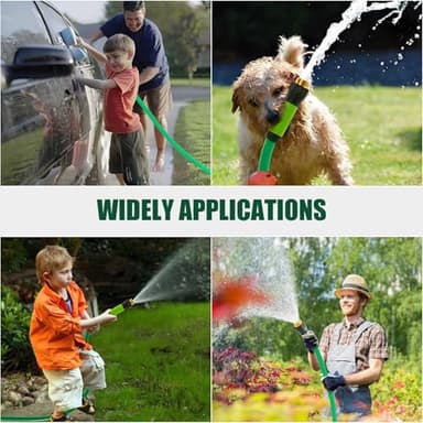 SANFU Upgraded Hybrid Lead-In Garden Hose 5/8-Inch X 6 FT, Burst 800PSI, Water Hose, Flexible, With Grip Handle, 3/4" GHT Solid Brass Fittings, Green + White - Image 9