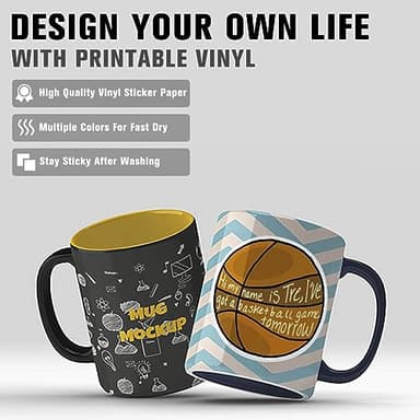 JANDJPACKAGING Premium Printable Vinyl Sticker Paper - for Inkjet and Laser Printer - 55 Pack Glossy White Waterproof Inkjet Printable Vinyl - Dries Quickly and Holds Ink Beautifully - Image 3