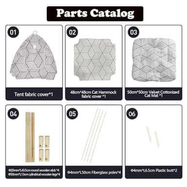 Nockovi 2-in-1 Elevated Cat Tent Cat House, Quick Assembly and Disassembly, Portable Indoor/Outdoor Cute Cat Bed Cave-White Diamond Pattern - Image 5