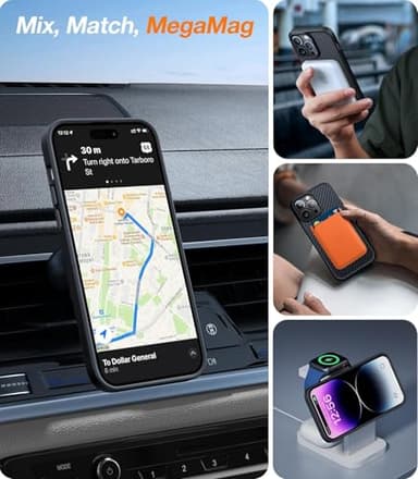 TORRAS 2023 Upgraded MegaMag Shield Guardian Designed for iPhone 14 Pro Max Case [Military Grade Drop Tested] [Compatible with MagSafe] for iPhone 14 Pro Max Phone Case Aramid Fiber Made,Black - Image 3