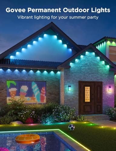 Govee Permanent Outdoor Lights Pro, 200ft with 120 RGBIC LED Lights for Daily and Accent Lighting, 75 Scene Modes for Outdoor Decor, IP67 Waterproof, Works with Alexa, Google Assistant, Matter, Black - Image 4