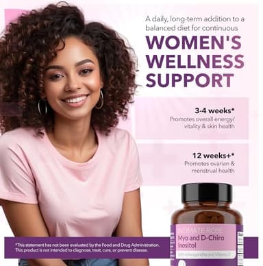 Intimate Rose Myo-Inositol & D-Chiro Inositol Supplement for Women - Hormone Balance & Ovarian Support for Women - Ideal 40:1 Ratio, Vitamin D3 + Ashwagandha - Image 4