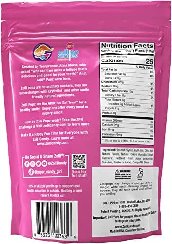 Zollipops - Valentines Pack - Clean Teeth Pops Sugar Free Candy with Xylitol, Dye-Free Lollipops - Keto & Diabetic-Friendly, Dentist-Approved Treats for Kids (Assorted Fruit, 5.2 oz, Heart Shape) - Image 2