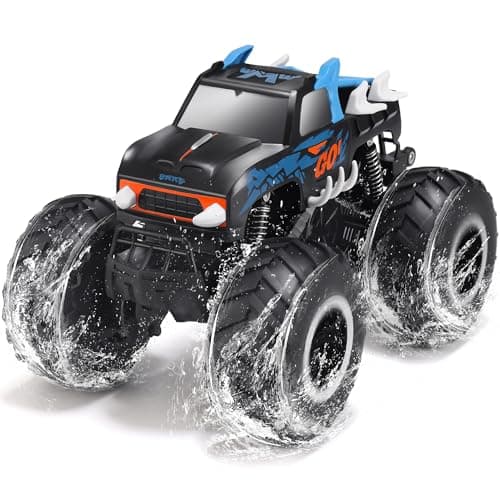 Threeking 1:16 Waterproof Monster Truck Toys RC Cars Amphibious Remote Control Car Trucks 4WD All Terrain Off-Road Pickup Toy for 6 7 8 9 10 11 12 Year Old Boys Girls Kids Gifts Presents - Image 1