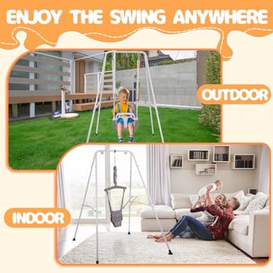 Taleco Gear 2 in 1 Toddler Swing ＆ Jumper, Swing Set for Indoor/Outdoor, Baby Jumpers and Bouncers, Easy to Assemble & Store, Suitable for Children 6 Months and Older（Black） - Image 7