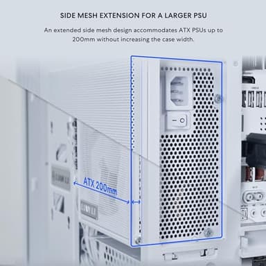 LIAN LI O11D MINI V2 Flow | Compact ATX Mid-Tower Airflow Computer Case | Panoramic View | High-Performance Airflow | Includes 5 x 120mm Reverse Blade Fans | Cable Management | White (O11DMIV2FW) - Image 8