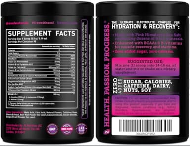Zeal Naturals Electrolyte Powder Recovery Drink (90 Servings | Black Cherry) w/ 0 Sugar +BCAAs +B-Vitamins Electrolyte Supplement w Potassium Zinc & Magnesium for Hydration - Keto Electrolytes - Image 3