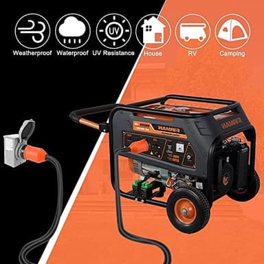 Finderomend 15 ft 50 Amp Generator Cord and Power Inlet Box Combo Kit,125/250 Volts,Generator Power Cord NEMA 14-50P to SS2-50R Extension Cord,for Home RV Backup Power Solution - Image 4