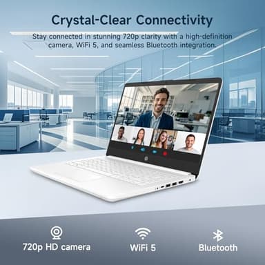 HP 14 Computer-Laptop, Quad-Core Intel Celeron Processor Premium Portable 16GB RAM 256GB Storage(64GB eMMC+ 256GB Ghost Manta SD Card) Student-Laptop with 1 Year Office 365 HDMI Win11 - Image 5