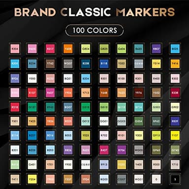 Caliart Markers, 100 Colors Dual Tip Art Markers Sketch Pens Permanent Alcohol Based, with Case for Adult Artist Halloween Drawing Sketching (Black Barrel) - Image 2
