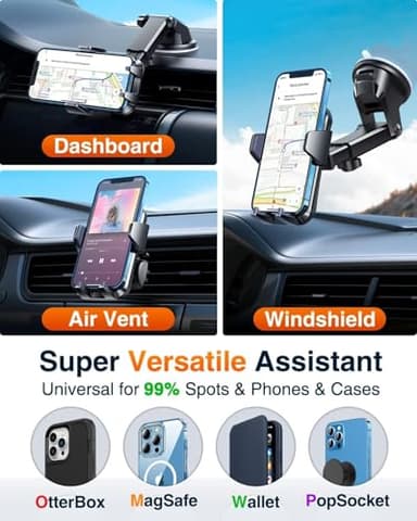 [True Anti-Vibration] Car Phone Holder VANMASS【2025 Ultimate Military-Grade Upgraded】Suction Cell Mount Truck Stand Cradle for Dashboard Windshield Vent for iPhone 16 Pro Max 15 14 13 Samsung Android - Image 2