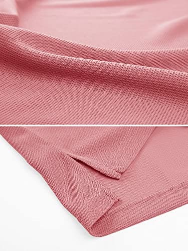 MAGCOMSEN Polo Shirts for Men T Shirts Golf Shirts Pique Short Sleeve Combat Shirt Tactical Shirt Grey Pink XXL - Image 4