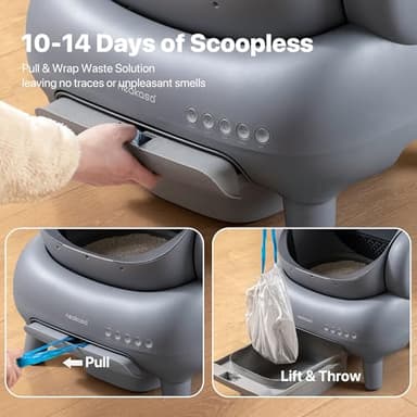 Neakasa M1 Bundle Open-Top Self-Cleaning Cat Litter Box with APP Control, Includes 4 Rolls (60pcs) Refill Waste Bags, 2 Extra Rolls Added - Image 5