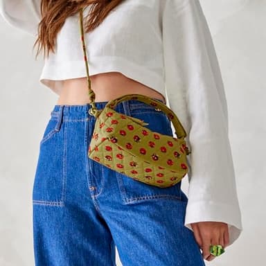 Vera Bradley Premium Cotton Roxbury Crescent Crossbody, Tiny Tomatoes Palm - Image 3