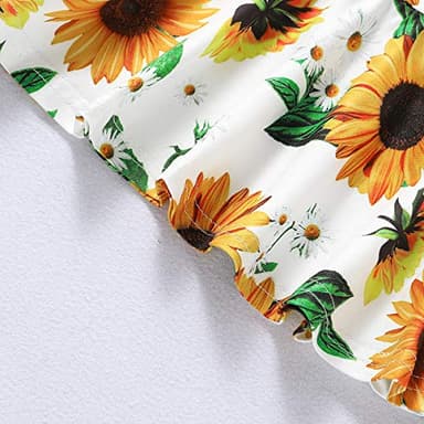 CARETOO Girls Clothes Outfits, Cute Baby Girl Floral Long Sleeve Pant Set Flower Ruffle Top - Image 4