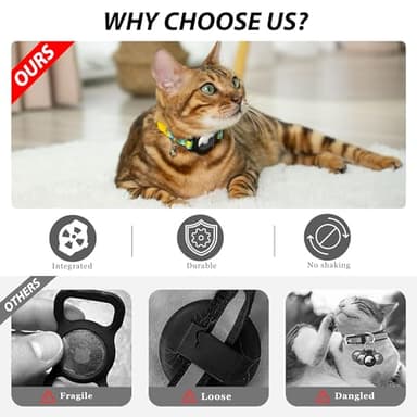 azuza AirTag Cat Collar Breakaway, Integrated Cat Collar with Air Tag Holder Safety Lightweight GPS Tracker Holder for Cats, Lemon, Cats (8-12inch) - Image 5