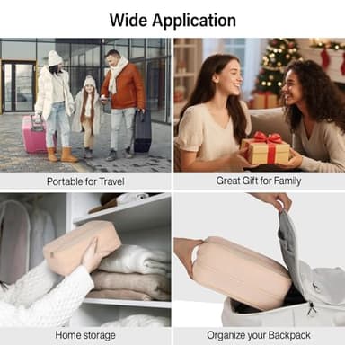 Compression Packing Cubes, Expandable Luggage Organizer Bags, Hanke Packing Cubes for Travel, Double Zipper Durable Travel Packing Organizers for Suitcase Backpack and Carry-On (7 Pack,Off White) - Image 9