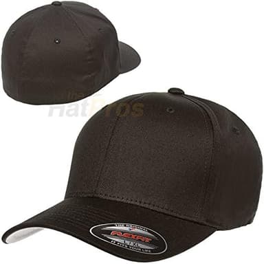Flexfit Unisex Cotton Twill Fitted Baseball Cap, Black, Large-X-Large - Image 5