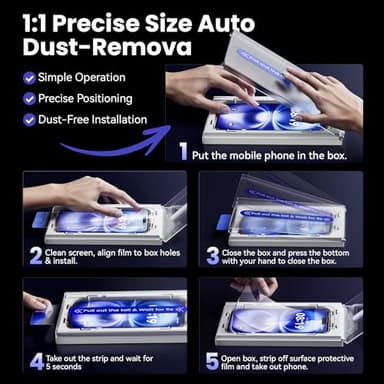Fonowlo 3 Pack Screen Protector for iPhone 16 Plus[6.7 Inch],iPhone 15 Plus Screen Protector with Auto-Alignment Kit, Auto Dust,9H+ HD Clear Tempered Glass Film,Case Friendly - Image 8