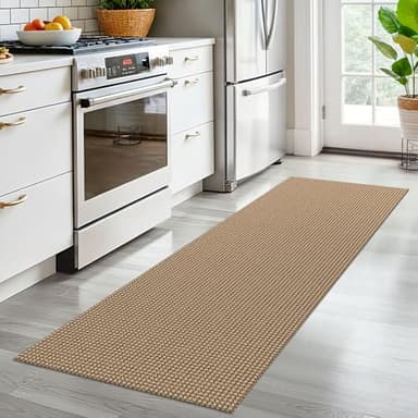 EARTHALL Woven Runner Rug 2x6 Ft Washable Runners for Hallways Cotton Non Slip Rubber Backed Kitchen Runner Braided Indoor Floor Carpet for Entryway, Hallway, Kitchen, Bedroom, Orange/Tan/Brown - Image 7
