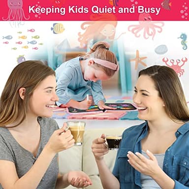 Qrytoi Erasable Doodle Set for Kids - Reusable Magic Drawing Book with 12 Watercolor Pens 14 Page Drawing, Road Trip Car Game Writing Painting Set for Boys and Girls (Mermaid) - Image 7