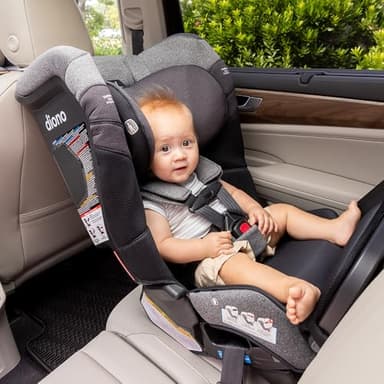 Diono Radian 3RXT SafePlus Max Rear and Forward-Facing Convertible Car Seat, 2-in-1 Anti-Rebound Bar and Calf-Support, 10 Years 1 Car Seat, Slim Fit 3 Across, Black Storm - Image 2