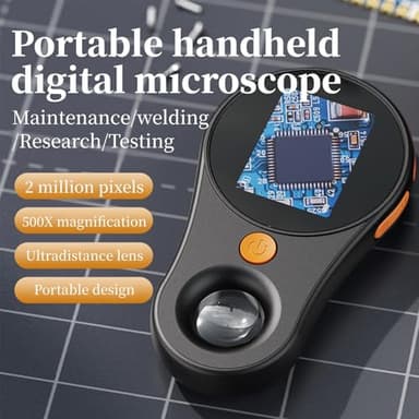 Crspexil Microscope, Digital Microscope,Holding Magnifying Glasses，2’’ IPS Eye-Protecting Screen,2 MP,4 Zoom Buttons,500x Magnification,8 LED Lights,Smaller and Lighter,Christmas,Birthday,Edu Gifts. - Image 2