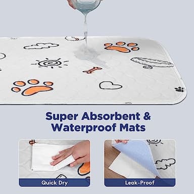 Washable Pee Pads for Dogs, Extra Large 72"x72" Super Absorbent Reusable Training Dog Pads, 100% Waterproof Non-Slip Dog Mat for Training, Whelping, Housebreaking, Incontinence, for Playpen, Crate - Image 2