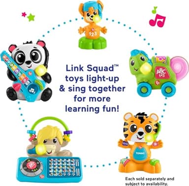 Fisher-Price Baby Learning Toy Link Squad Bop & Groove Tiger with Music & Lights for Ages 9+ Months, Compatible Only with Link Squad Items - Image 5