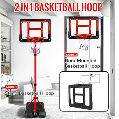 Kids Basketball Hoop with Stand, Adjustable Basketball Set, Toddler Basketball Toys for Boys Age 3 4 5 6 7 8, Indoor Outdoor Backyard Sport Game Gifts - Image 5